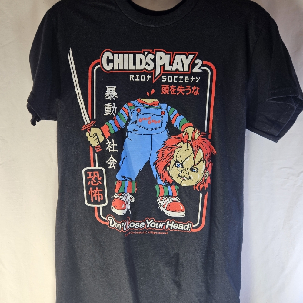 Riot Society Black Graphic Tee "Child Play 2 Chucky " Size Small - Picture 4 of 9